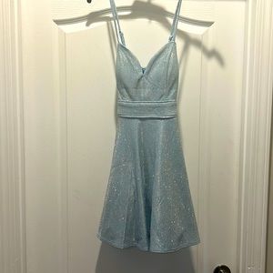 Blue Sparkly Homecoming Dress